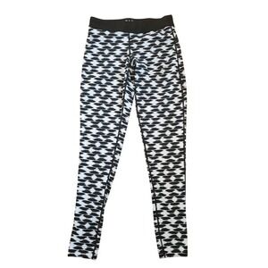 Nike Dri-FIT Running Leggings Black White Geometric Ikat Print Small Zip 121